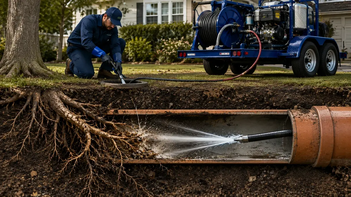 Tree Root Removal with Hydro Jetting in Shoshone